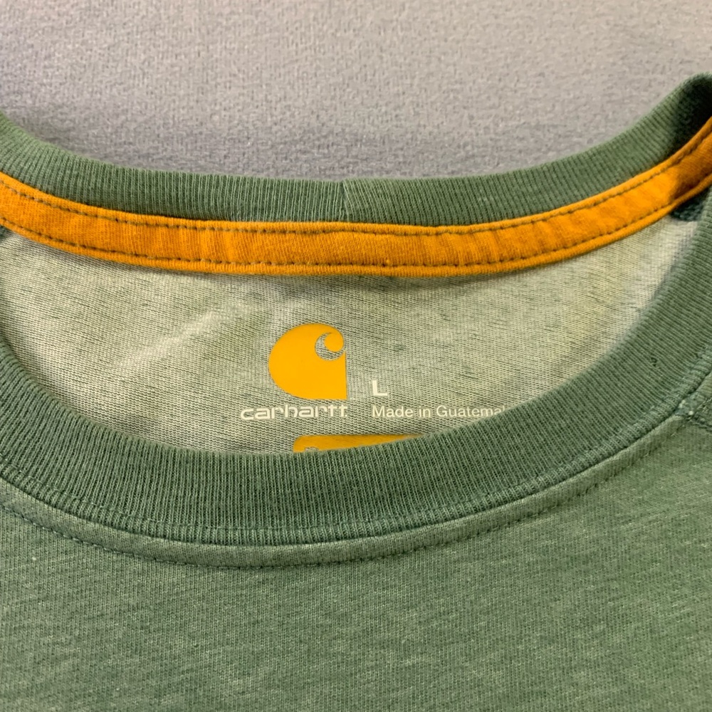 Carhartt Men’s Long Sleeve Relaxed Fit Sz Large Light Green Shirt - Picture 3 of 5